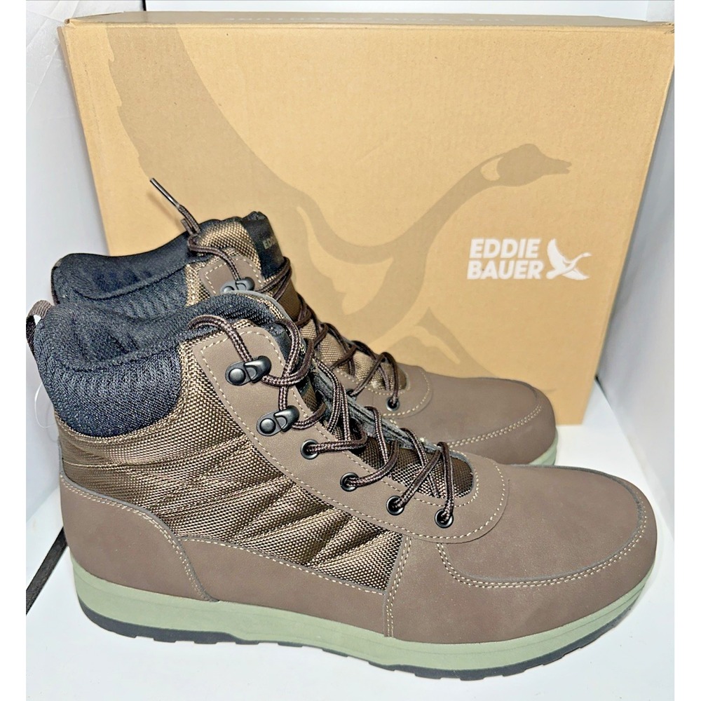 Eddie Bauer Tacoma Bungee Hiking Mens US 13 Brown Lace Up Moc Toe‎ Ankle Boots